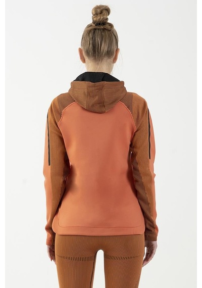 Maraton Active Slimfit Kadın Kapşonlu Uzun Kol Spor Bakır Tracktop 815015-bakır