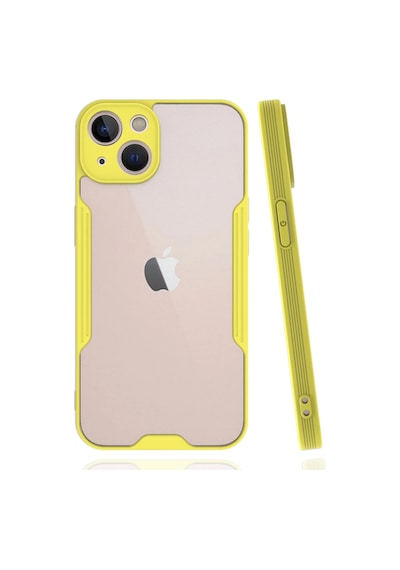 Ilkeshop Newface Apple iPhone Uyumlu 14 Plus Kılıf Platin Silikon - Sarı