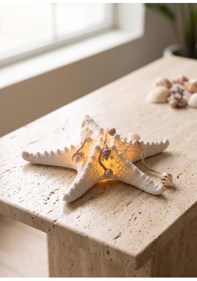 The Mia Marin Led Aydınlatmalı Deniz Yıldızı Obje 25 Cm