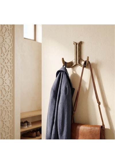 Marmaris Lüks Askı, Metal, Vestiyer Askı, 85 Gr, Dolap Askılık, Duvar Askılığı, Antik Sarı Vidalı 5 Adet