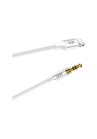 Linktech A587 Apple iPhone UyumluLightning - 3.5mm AUX Kablo 1mt Beyaz
