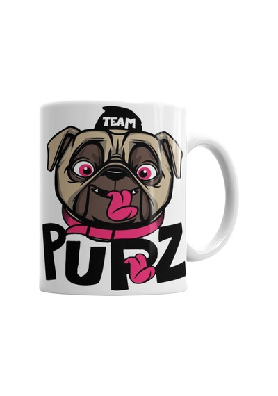 Kukla Köpek Pug Kupa Bardak Porselen No34867 Karışık