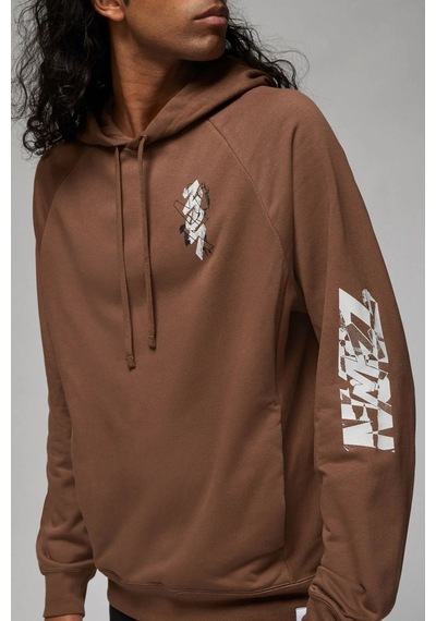 Nike Jordan Jumpman Fleece Pullover Hoodie Erkek Kapüşonlu Sweatshirt Kahverengi Kahverengi