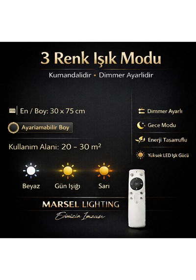 Alya Model 4 Lü Gold 3 Renk Modu Ledli Kristal Taşlı Altın