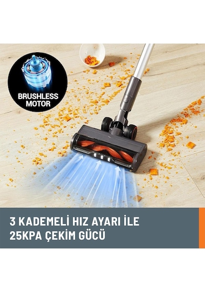 Worx WX038 20V 105 W Çift Akülü Kömürsüz Siklonik Sistem Şarjlı Dikey Süpürge
