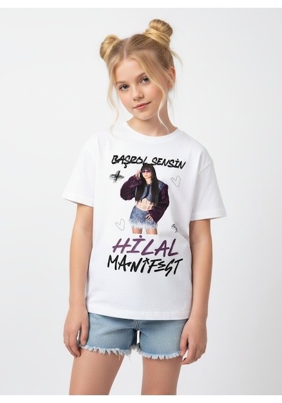 Sea Bubbles Manifest Hilal Kız Çocuk Tişört St10429 Beyaz