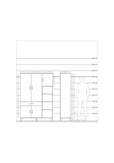 Hyperion Dolap 10 Raflı Tek Çekmeceli 5 Kapaklı 132x44x195 Çam-aytaşı/antrasit Aytası/antrasıt Hyperion Dolap 10 Raflı Tek Çekmeceli 5 Kapaklı 132x44x195 Çam-aytaşı/antrasit Aytası/antrasıt