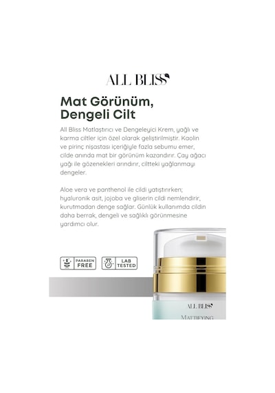 All Bliss Matlaştırıcı Yüz Kremi 50 Ml