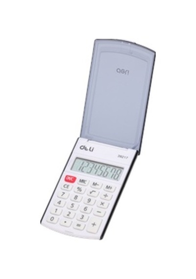 Deli 39217 Mini Hesap Makinası Kapaklı Siyah