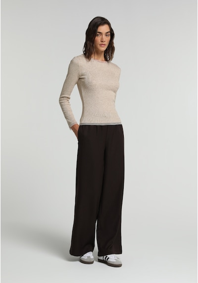 Colin's Colins Regular Fit Yüksel Bel Geniş Paça Kadın Kahverengi Pantolon Cl1081663 Q1.v1 Brw