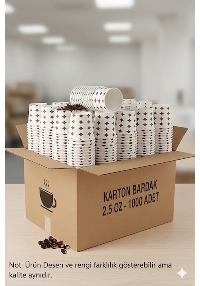 2.5 Oz 70-75 Ml Karton Bardak, 1000 Adet, Ekonomik Koli, Tadım, Kahve, Espresso, Zemzem Bardağı