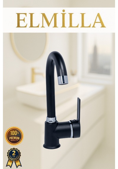 Siyah Krom Armut Delta Kol Baston Borulu Banyo Lavabo Bataryası Çeşmesi Musluğu Çift Su Girişli