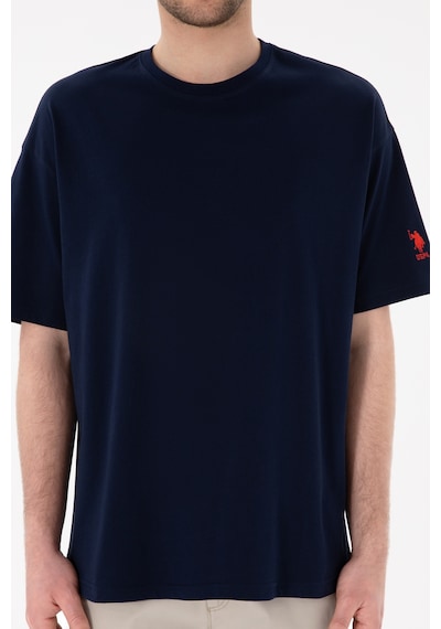 U.S. Polo Assn. Erkek Oversize Fit Bisiklet Yaka Lacivert Tişört 50305859-VR033