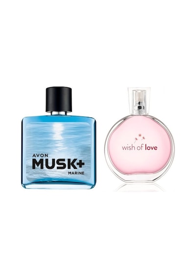 Avon Wish Of Love Kadın Parfüm EDT 50 ML + Musk Marine Erkek Parfüm EDT 75 ML