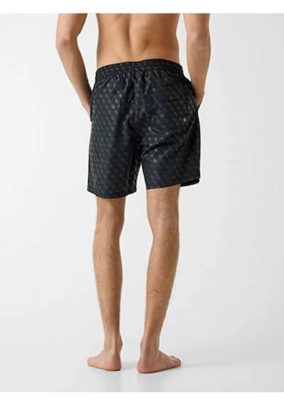 Guess F6gt26wg2a2wg2a2 Swimtrunk New 4g Log Erkek Şort Mayo Siyah