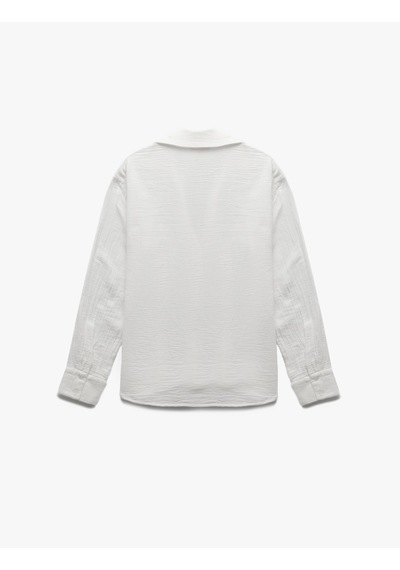 Koton Pamuklu Uzun Kollu Oversize Müslin Gömlek Kırık Beyaz 5sak60072pw Ekru Koton Pamuklu Uzun Kollu Oversize Müslin Gömlek Kırık Beyaz 5sak60072pw Ekru
