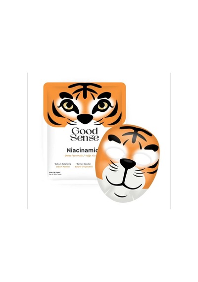 Tiger Desenli Niacinamide Kağıt Yüz Maskesi Sebum Dengeleyici Gözenek Sıkılaştırıcı Bakım