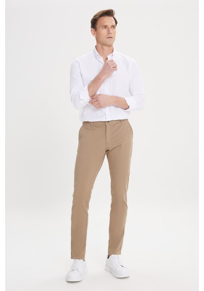 Ac&Co / Altınyıldız Classics Slim Fit Dar Kesim Pamuklu Esnek Chino Erkek Pantolon - Camel