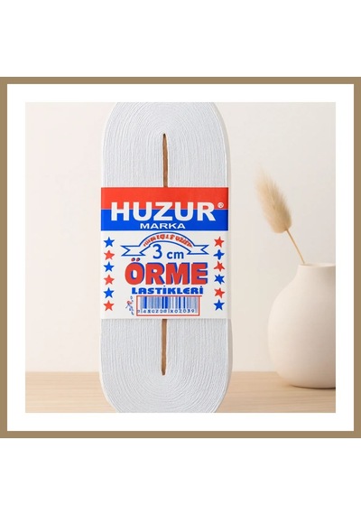 Bezos Paça Lastik Yassı Geniş 3 Cm Beyaz 10 M 22
