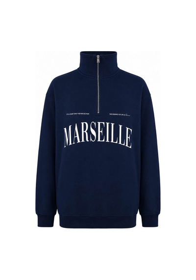 Trender Marseılle Yarım Fermuarlı Füme Erkek Sweatshirt 27kdt1000002