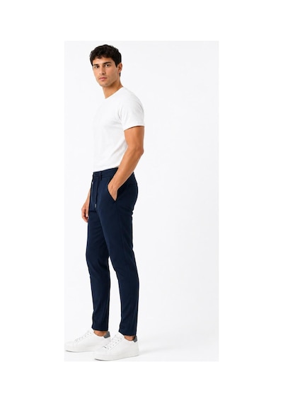 Hzr Wear Erkek Jogger Pantolon Esnek Kumaş Likralı Slim Fit Bağcıklı Lacivert