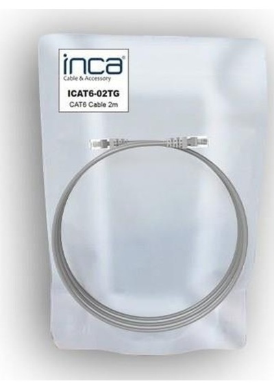 Inca 2metre Cat6 Utp Icat6-02tg Gri Patch Kablo-213585