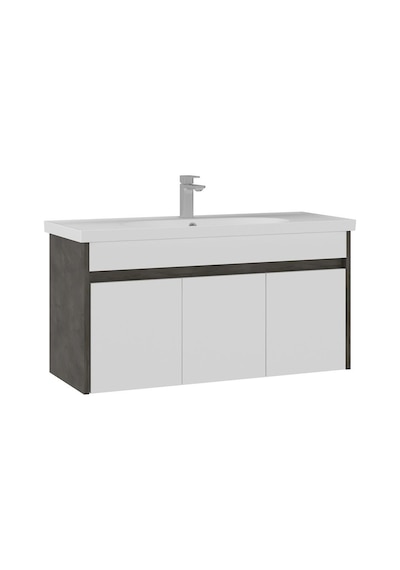 Orka Aydos 100 Cm Retro Gümüş/beyaz Banyo Dolabı Alt Modül Ve Lavabo Beyaz Orka Aydos 100 Cm Retro Gümüş/beyaz Banyo Dolabı Alt Modül Ve Lavabo Beyaz