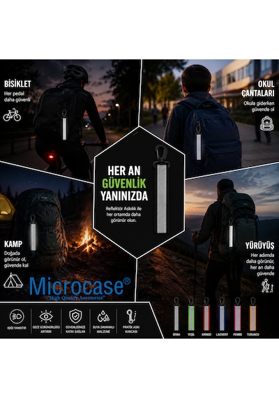 Microcase Çanta Elbise Kemer Ve Farklı Kullanım Yerleri İçin Reflöktör Uyarıcı Askılık Turuncu Al5595