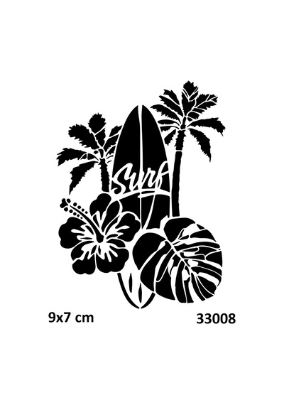 Airbrush Tattoo Sörf Tatil Yapışkanlı Stencil Süsleme Ve Boyama Kalıbı