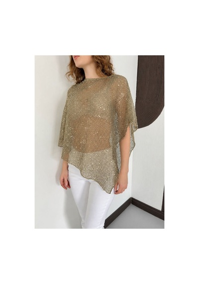 Verymoda Asimetrik Kesim Yarasa Kol Pullu Bluz D3118 Haki