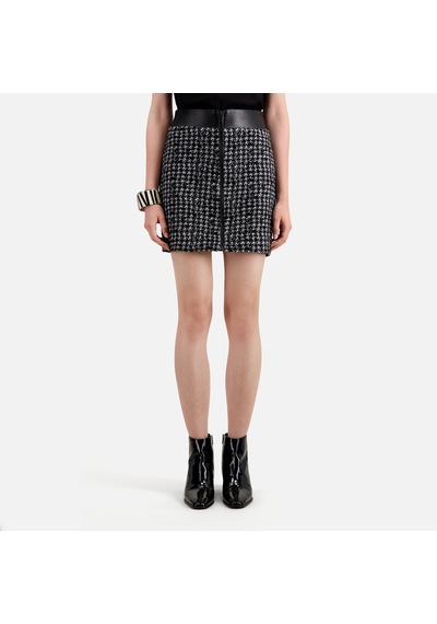 The Kooples Kadın Ekose Siyah Yün Karışımlı Etek