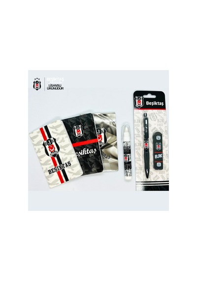 Beşiktaş Lisanslı Kırtasiye Okul Seti, 3 Bjk Defter, Versatil Kalem, 0.7 Kalem Ucu Ve Roket Silgi - Bgabkset007