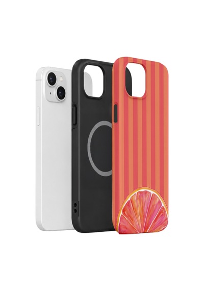 Apple iPhone Uyumlu 15 Plus Vorian Çift Katmanlı Magsafe Kılıf Grapefruit Sunset