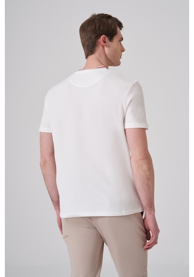 Morven Erkek Ekru Trend Düz Penye Bisiklet Yaka T-shirt 26ys018012454 Ekru