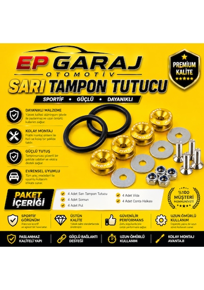 Universal Sarı Tampon Tutucu Sportif Ve Güçlü Görünüm