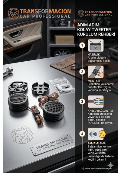 Tr Ts-s250 Tweeter Seti, 350w, 3,5 Cm Kompakt Tasarım, Kristal Netliğinde Tiz Ses, Araç İçi Kullanım, 1 Çift 2 A