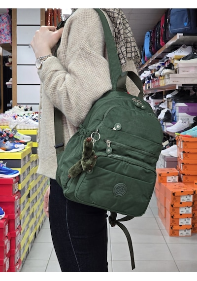 My Polo 2113-8745 Kadın Krinkıl Kumaş Çok Gözlü Astarlı Petli Su Haki