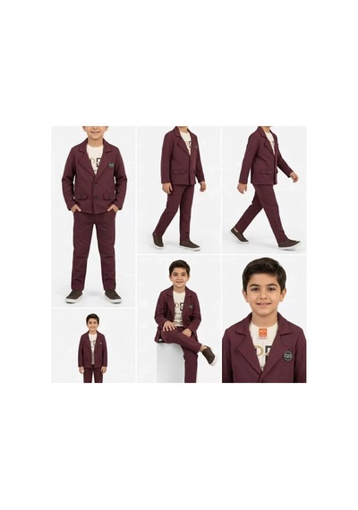 Candar Jagger Kumaş 3 Parça Çocuk Takımı 2-9 Yaş Bordo