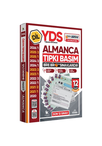 2026 YDS Almanca ÖSYM Tıpkı Basım Çıkmış Soru Deneme Paketi Dijital Çözümlü 12li Fasikül SETİ