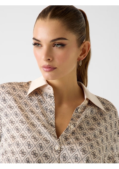 Guess W4yh47wf1t2 Ls Alexandra Kadın Gömlek Bej