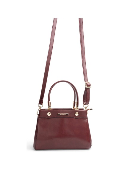 Silver & Polo Silver Polo Bordo - Bordo Düz Cilt Kadın El Çantası Sp1292