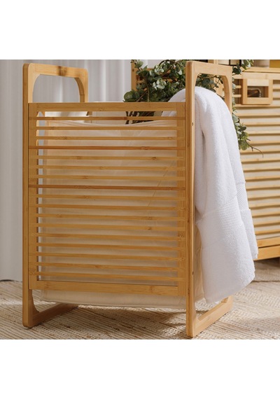 Bambu Banyo Çamaşır Sepeti