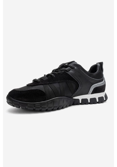 Fıera Siyah Hakiki Deri Fileli Kadın Günlük Sneaker Siyah