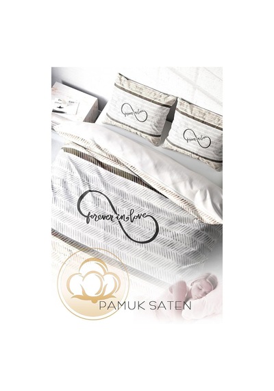 %100 Pamuk Saten Çift Kişilik Nevresim Takımı Infinity, Monohome36591 Diğer