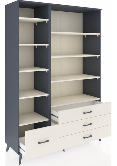 Hyperion Dolap 9 Raflı 4 Çekmeceli 132x44x195 Antrasit-aytaşı/aytaşı Aytası/aytası - Antrasıt Hyperion Dolap 9 Raflı 4 Çekmeceli 132x44x195 Antrasit-aytaşı/aytaşı Aytası/aytası - Antrasıt