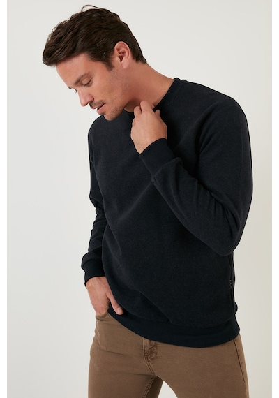 Buratti Slim Fit Bisiklet Yaka Pamuklu Kazak Erkek Kazak 4562013w4 Lacivert