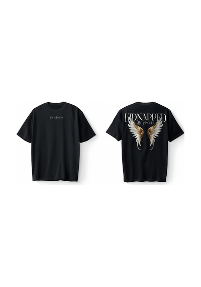Bumeta Kidnapped By Angels Oversize Unisex Tişört T-shirt Siyah
