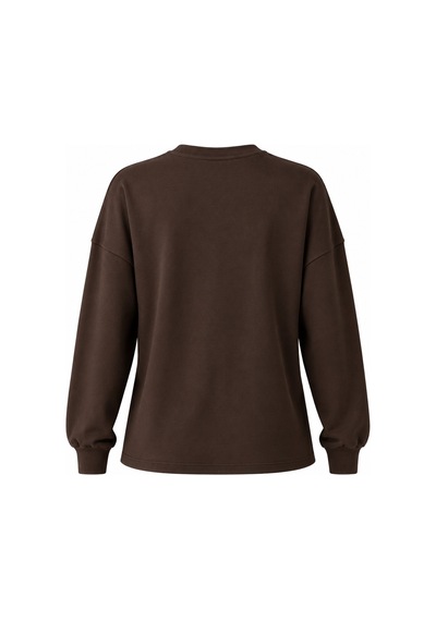 Laluvia Kahverengi Taş İşlemeli Sweatshirt - 261010