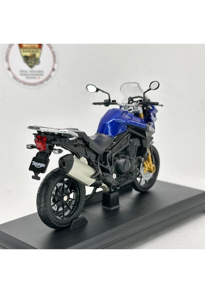 Triumph Explorer 1:18 Ölçek Diecast Motosiklet Model Lisanslı Metal Maket Oyuncak & Biblo