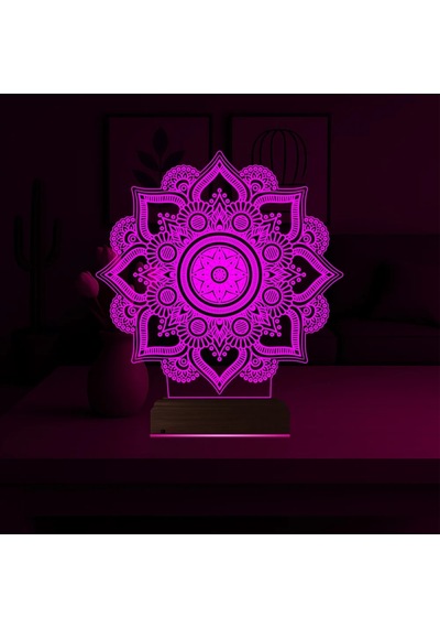 Luvivia Mandala 3d Lamba - Masa Gece Lambası V3 Şeffaf